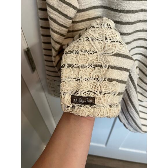 Matilda Jane Blouse | Womens‎ Lace Striped Top | Size L - Picture 6 of 8